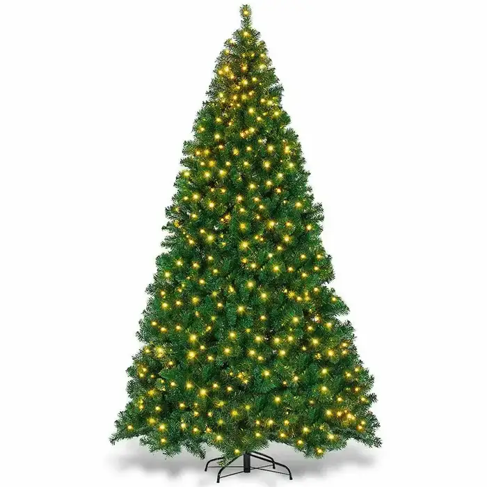 Uforic 6ft Pre-Lit Artificial Christmas Tree with 880 Tips and 250 Warm Lights for Home and Party