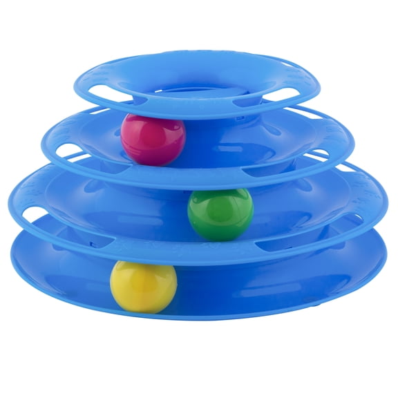 Vibrant Life Triple Chase 3-Tier Tower Interactive Ball Toy for Cats and Kittens