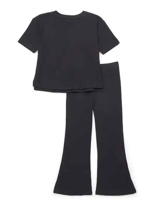 Wonder Nation Girls Crewneck and Leggings, 2-Piece Outfit Set, Sizes 4-10