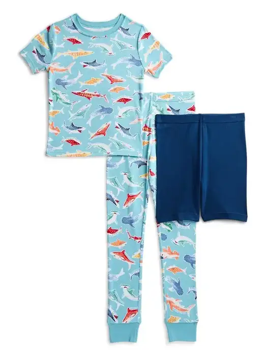 Wonder Nation Toddler Boys Short Sleeve Top, Pants and Shorts Pajama Sleep Set, 3-Piece, Sizes 12M-5T
