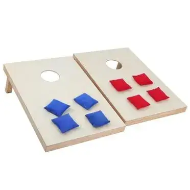 ZENY Portable Solid Wood Cornhole Bean Bag Toss Game Set